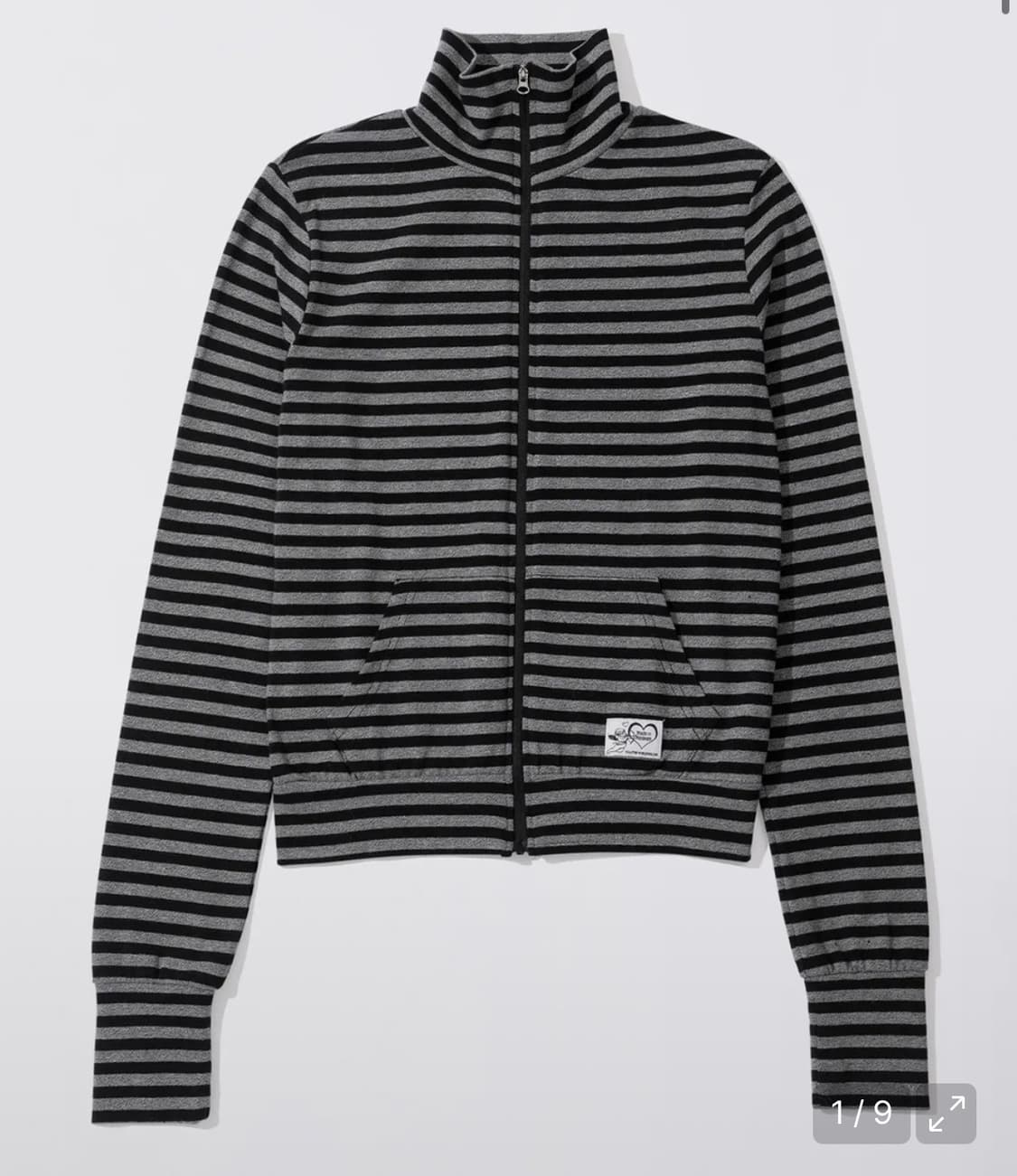 스컬프터 스트라이프 집업 차콜 상품이미지1