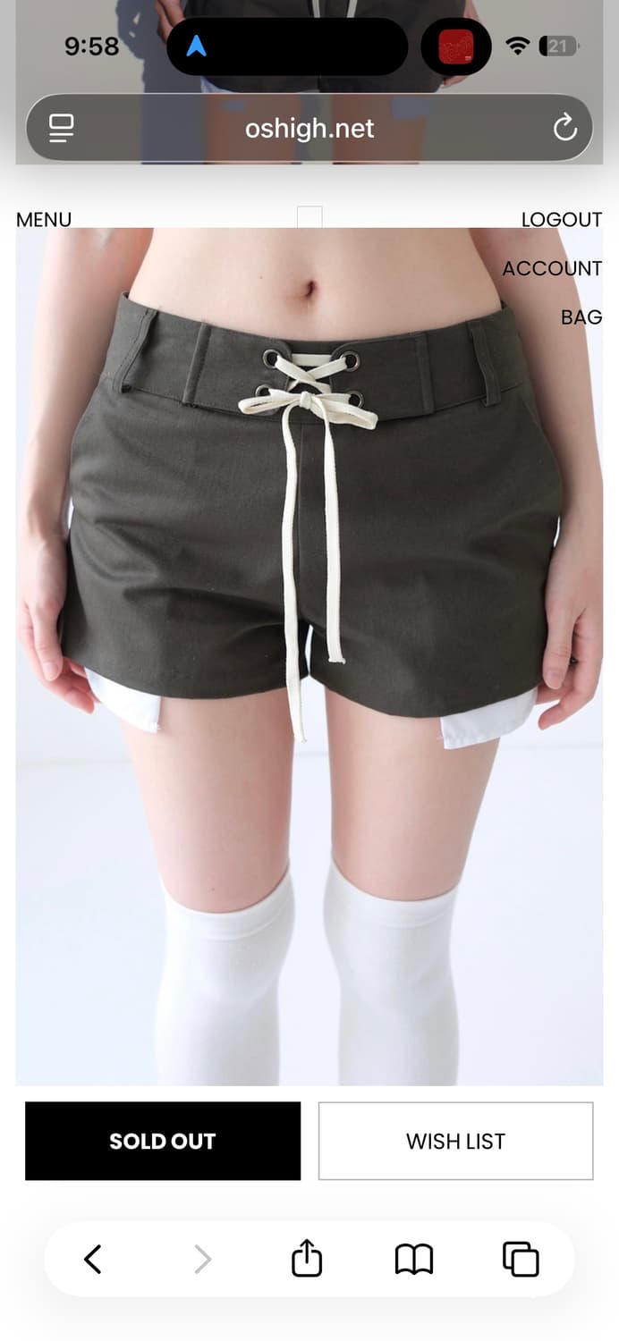 오스하이 oshigh Corset Shorts Khaki 상품이미지3