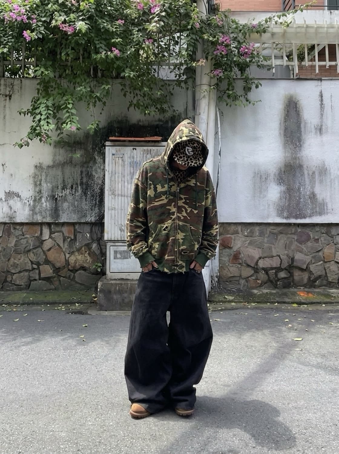 디디에르웨어 70s 카모플라주 디스트레스드 후드 집업파카 상품이미지1