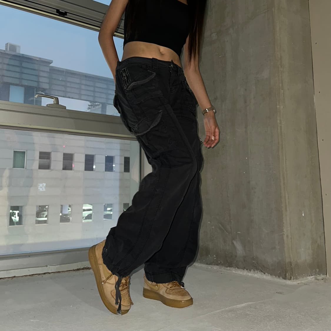 Black y2k cargo pants 상품이미지1