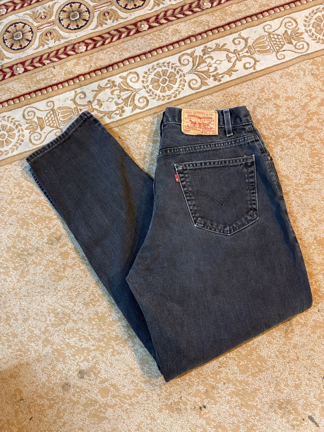 90-00‘s USA Levis 560 Black Denim Pant. 상품이미지10
