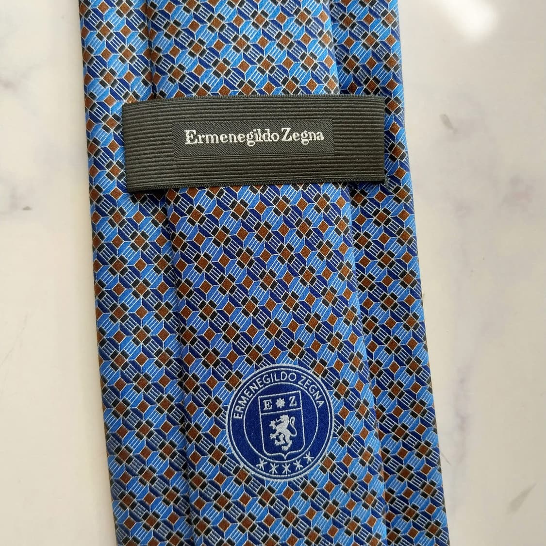 에르메네질도 제냐 실크 블루 패턴 넥타이 8.2cm A+등급 K2164
 상품이미지9