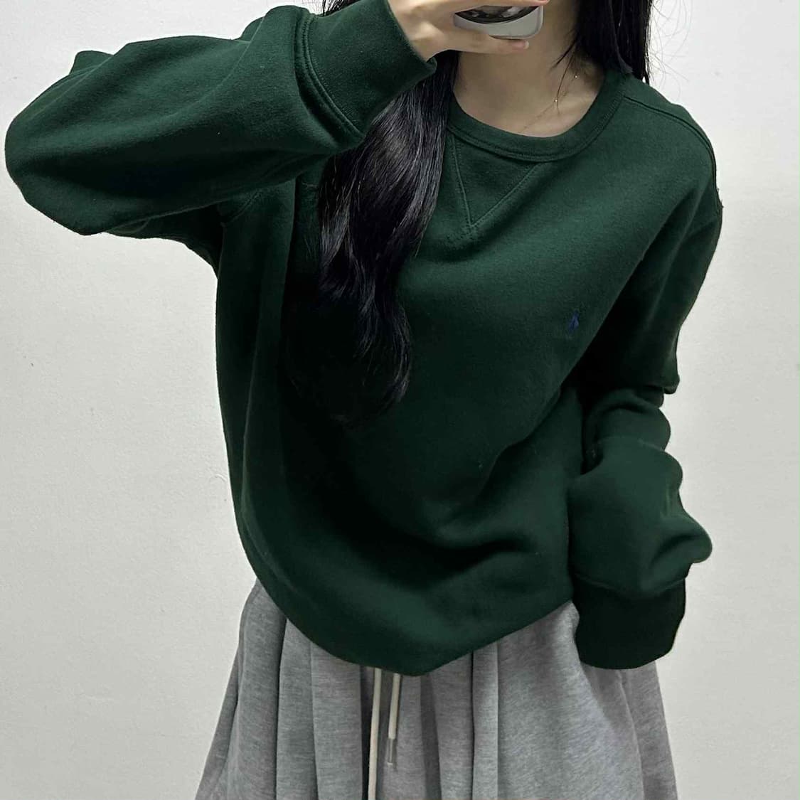 *최신형 폴로 랄프로렌 큐알택 초록 스웨트셔츠 크루넥 맨투맨(L) 상품이미지1