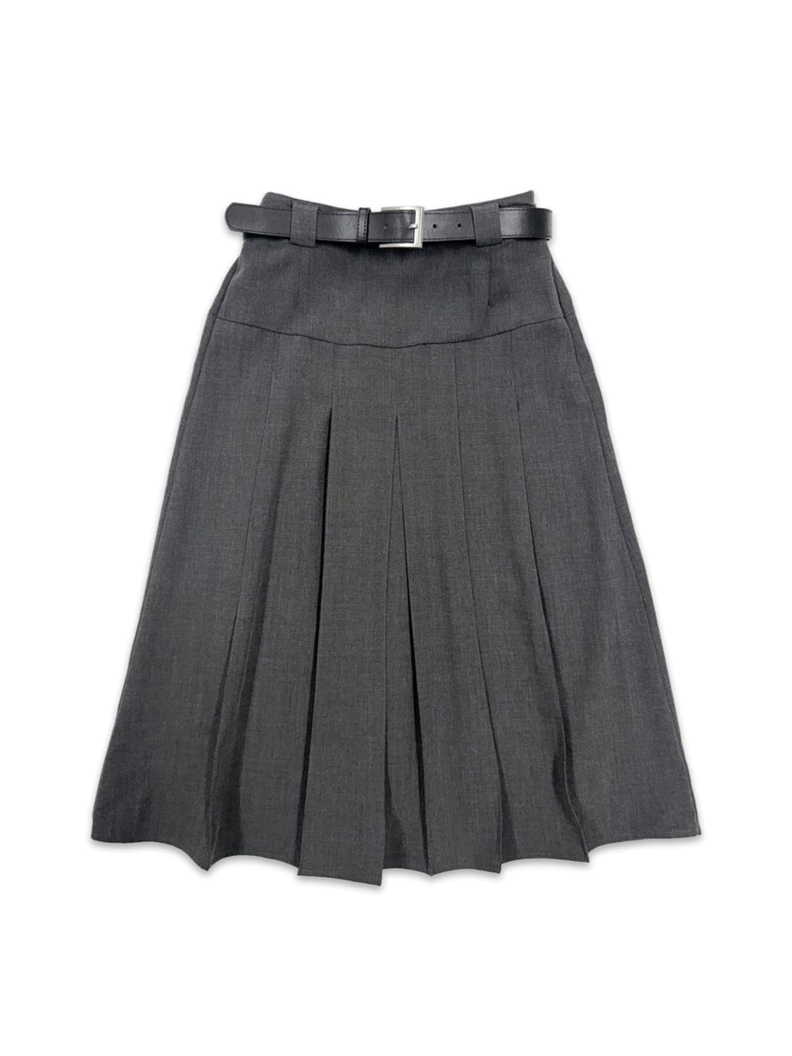 빈티지 그레이 플리츠 롱 스커트 상품이미지1