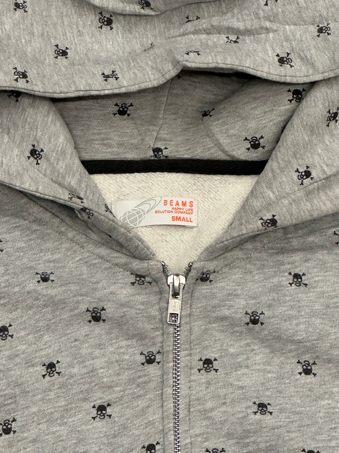 S)Beams 여성 빈티지 펑크 스컬 후드집업 상품이미지5