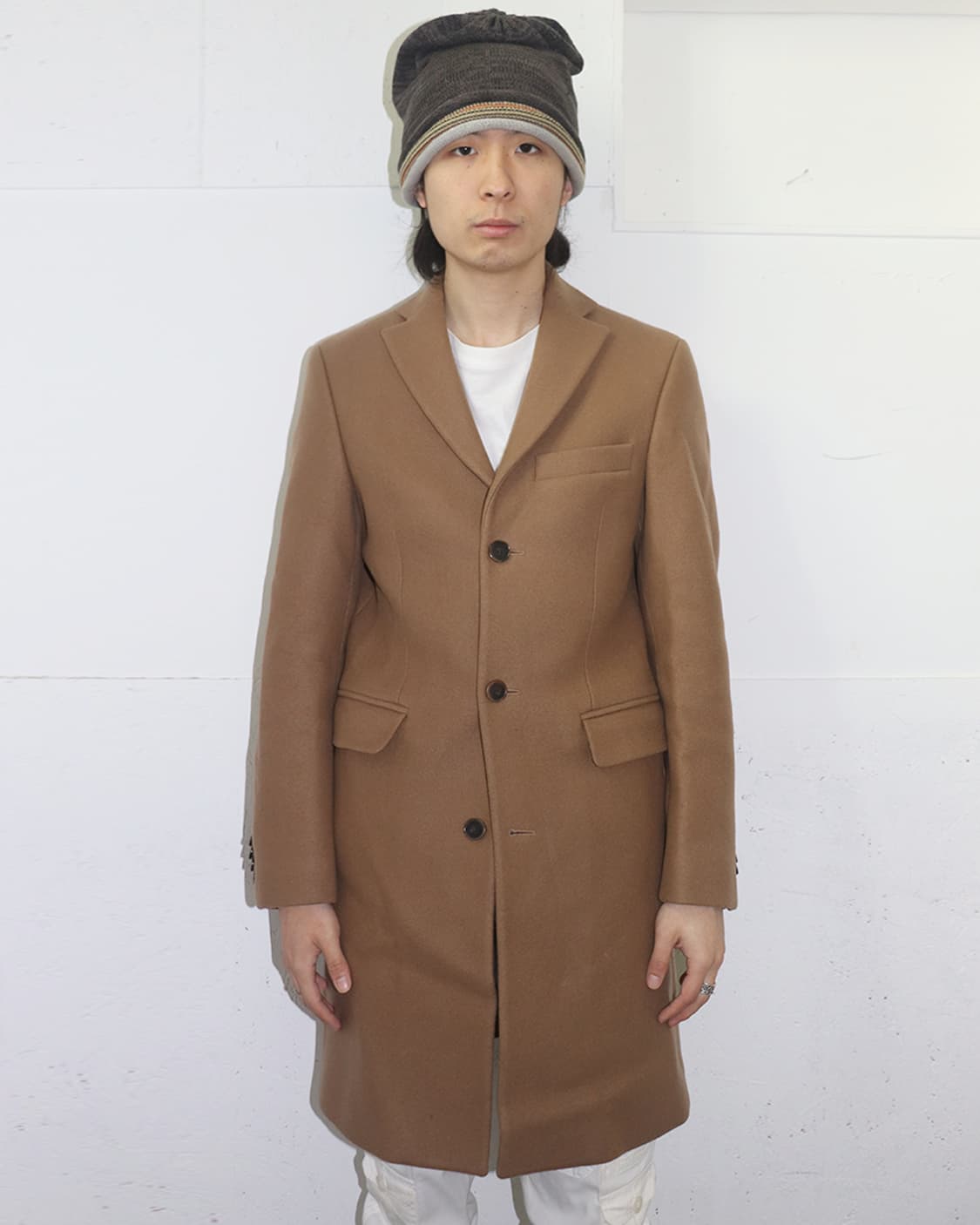 아크네 스튜디오 싱글 브레스티드 울 코트 카멜 상품이미지1