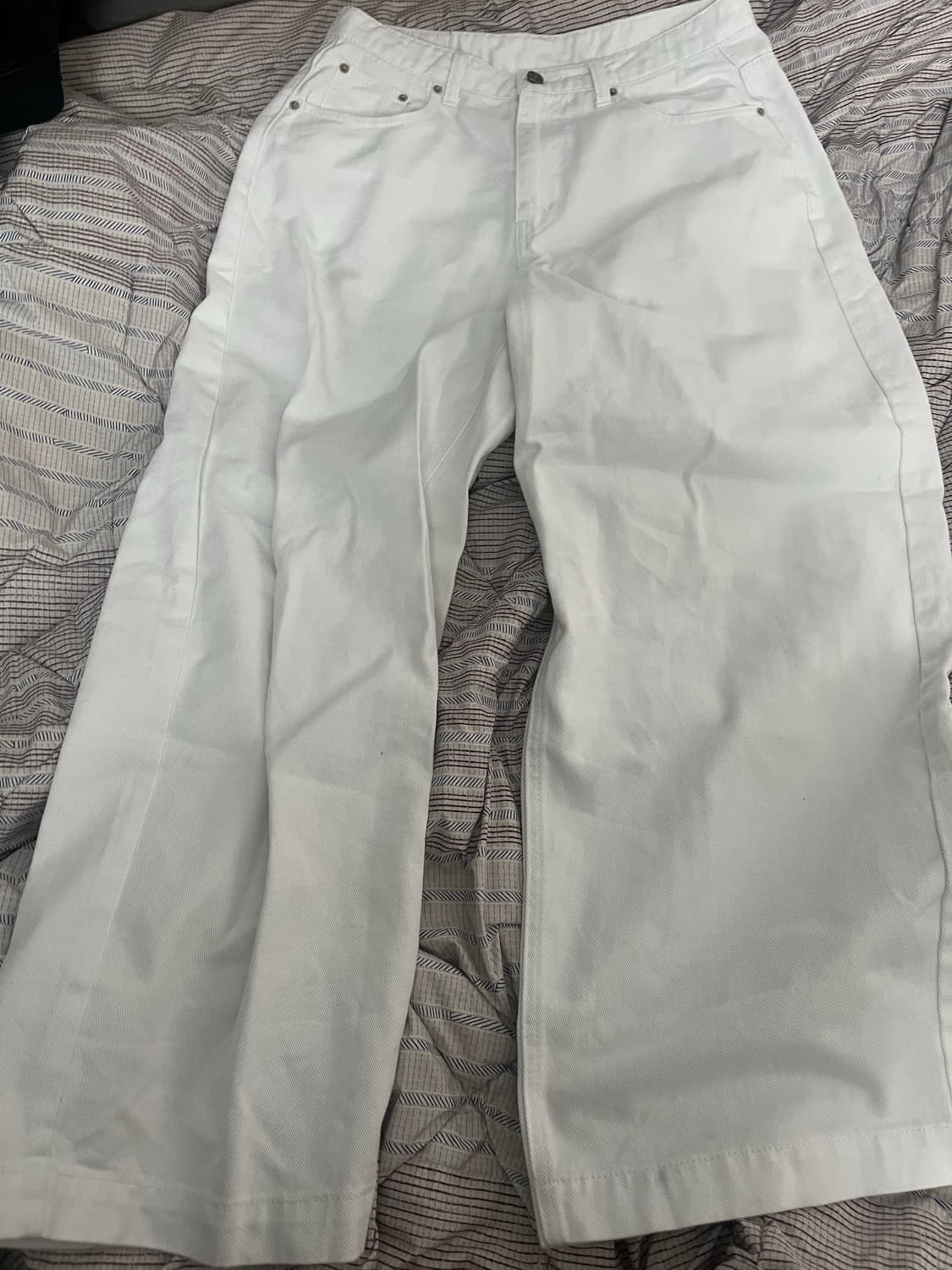 OY오와이 화이트 와이드 팬츠 M 상품이미지3