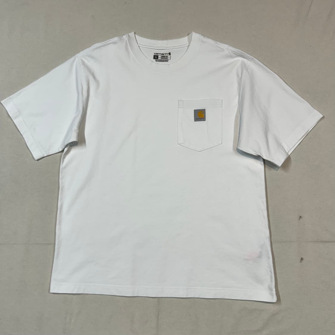 M) 칼하트 루즈핏 포켓 반팔티 화이트 상품이미지1