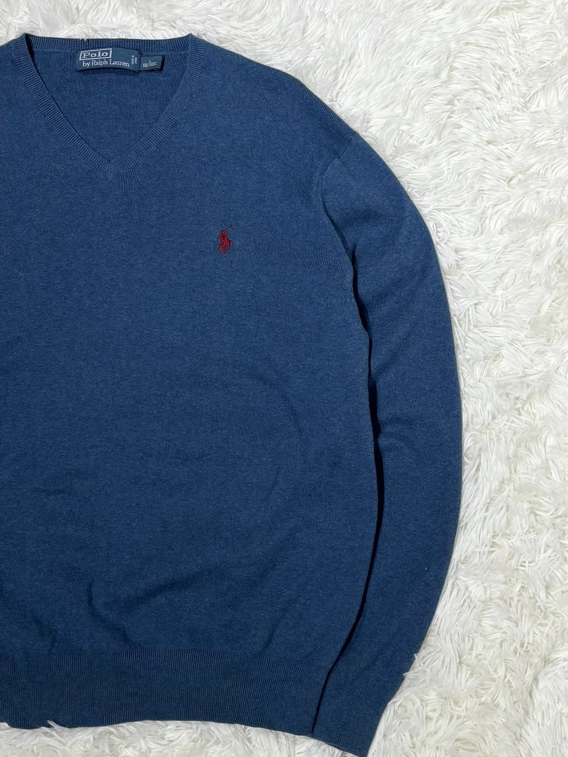 폴로 블루 포니 브이넥 니트 상품이미지5