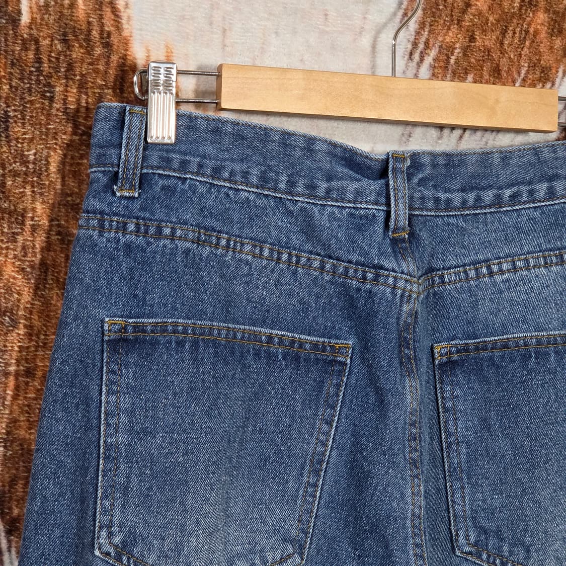 빈티지 중청 핀턱 와이드 데님팬츠 상품이미지4