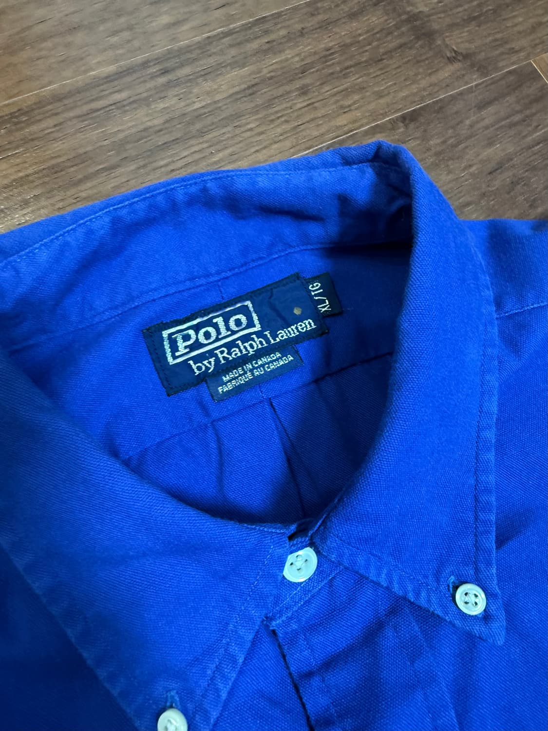 폴로 랄프로렌 로얄블루 XL 긴팔 셔츠 (made in canada) 상품이미지2