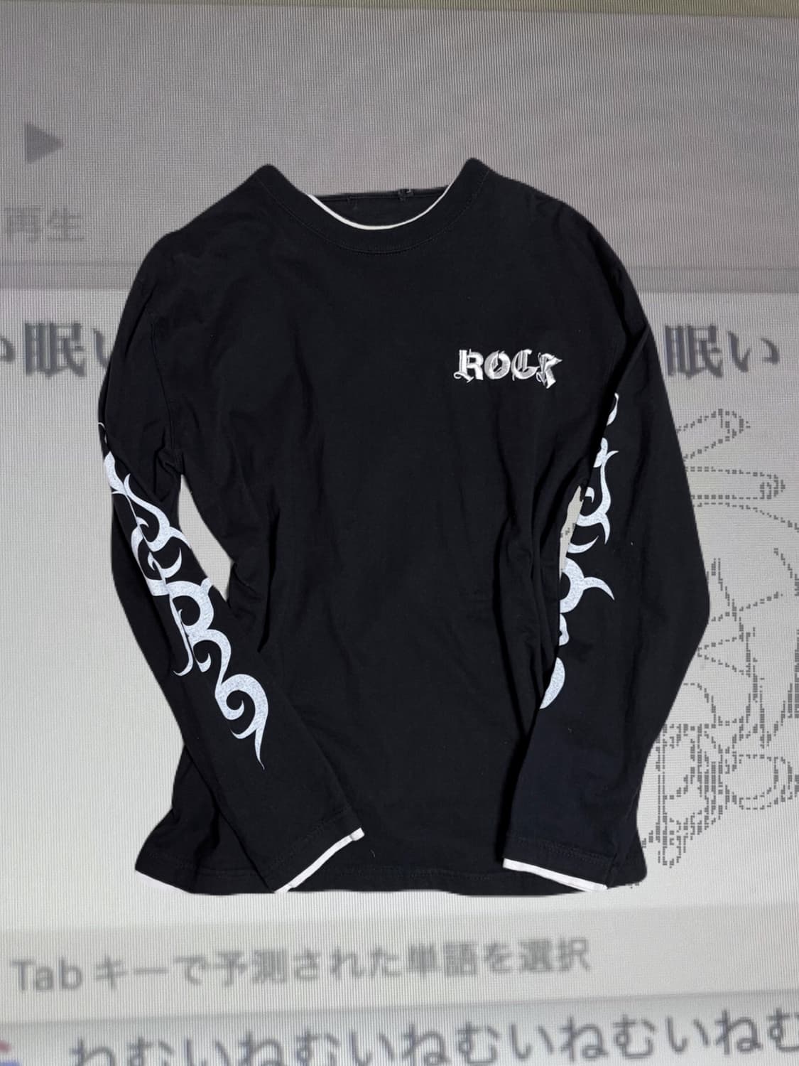 펑크 십자가 프린팅 맨투맨 블랙  상품이미지2