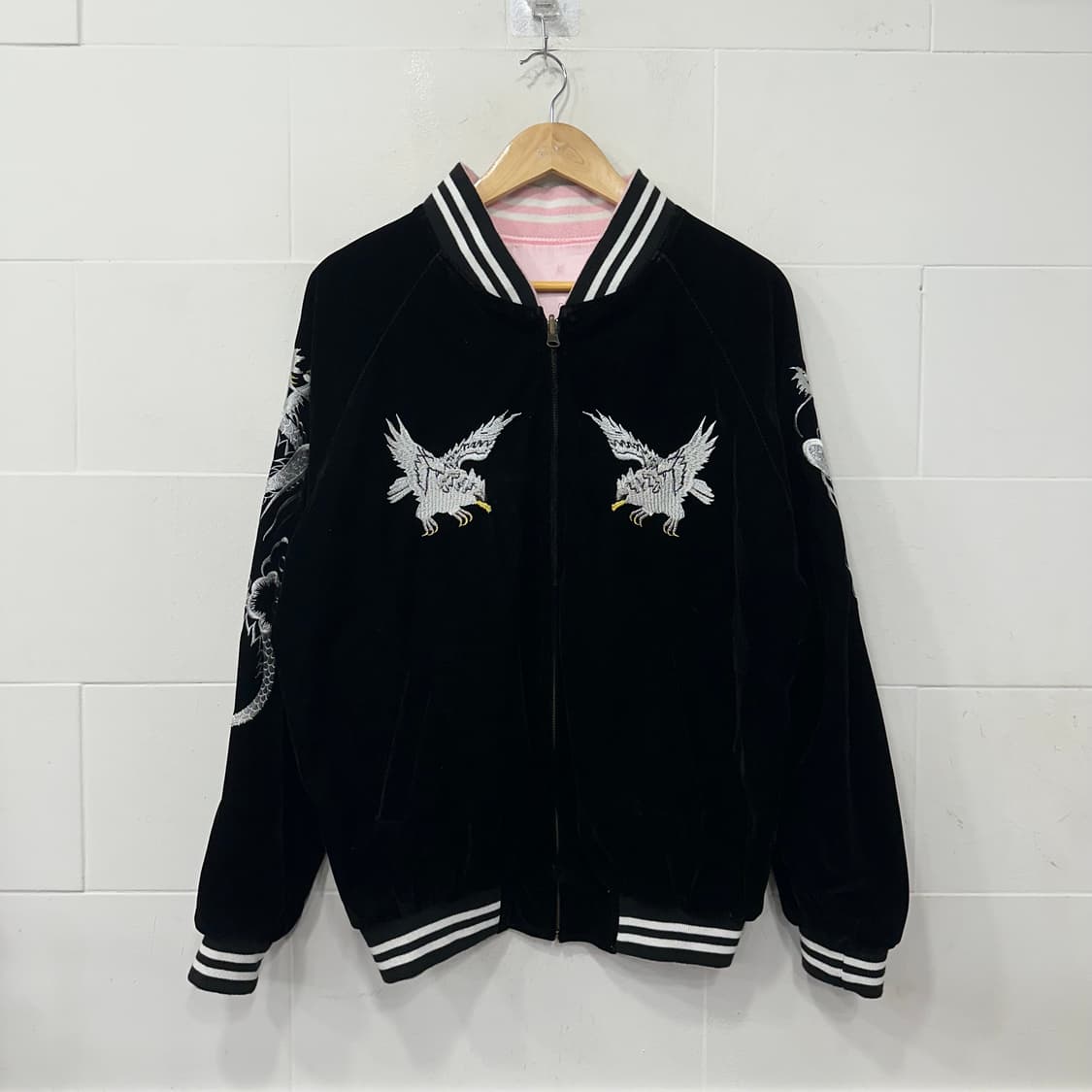 일본 빈티지 리버시블 벨벳 스카쟌 상품이미지1