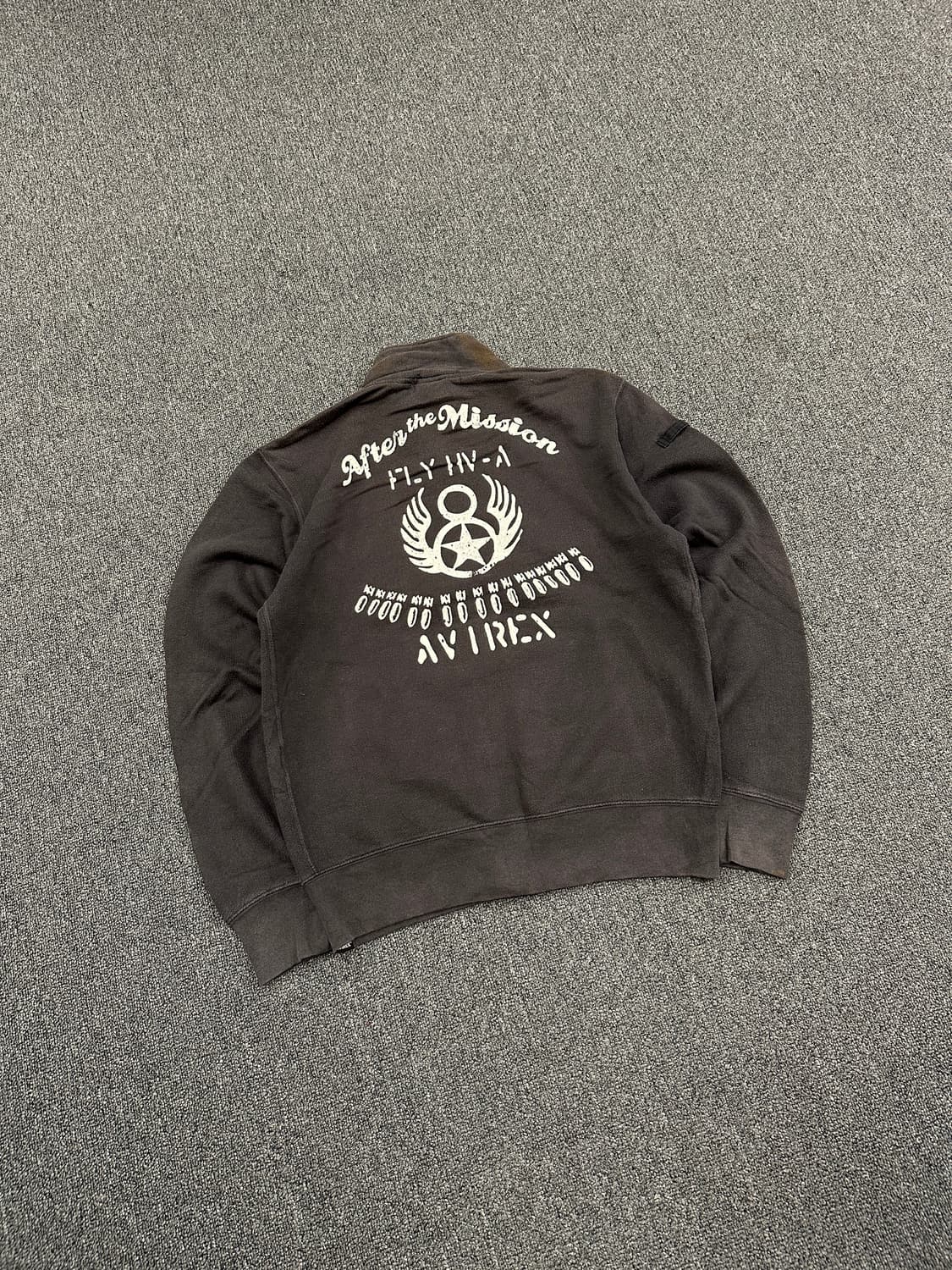 M) 아비렉스 스웻 집업 저지 차콜  상품이미지4