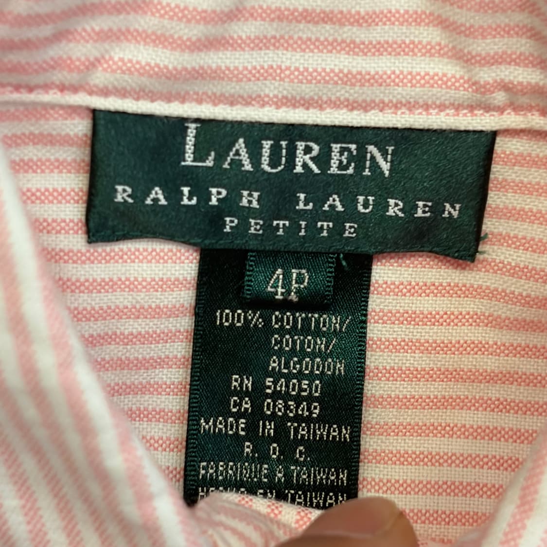 00s 미국 빈티지 폴로랄프로렌 핑크 스트라이프 옥스포드 셔츠 상품이미지4