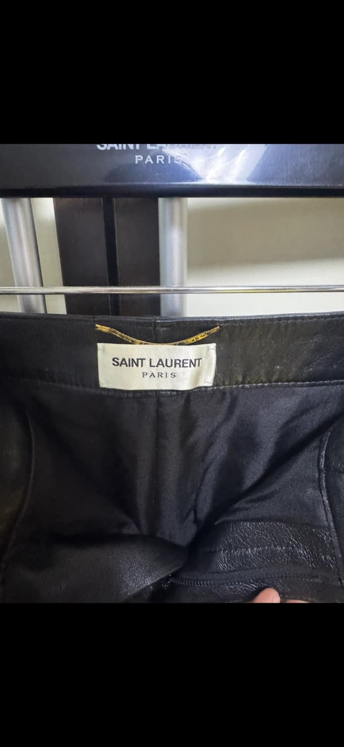 생로랑 19시즌 사이드집 레더 팬츠 상품이미지4