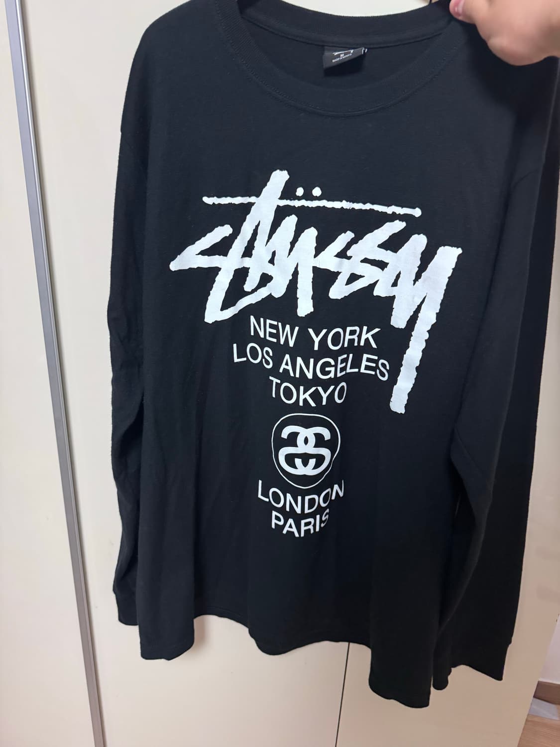 스투시 월드투어 롱슬리브 티셔츠 블랙 M 상품이미지2