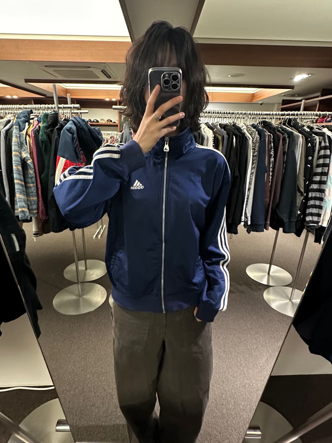 L)아디다스 빈티지 올드스쿨 네이비 져지 상품이미지2