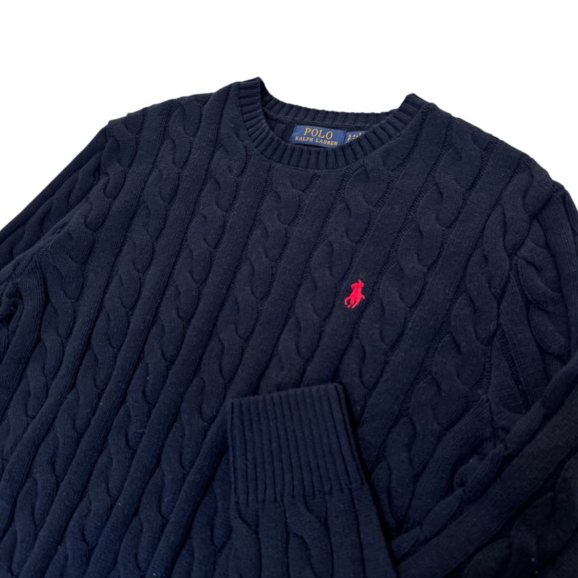 신형 폴로 랄프로렌 네이비 꽈배기 니트 상품이미지2