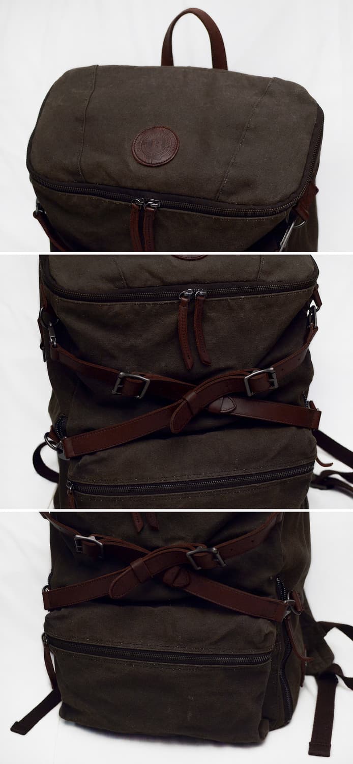 빌포드 (Builford) 익스플로러 왁스캔버스 레더 럭색 백팩 상품이미지4