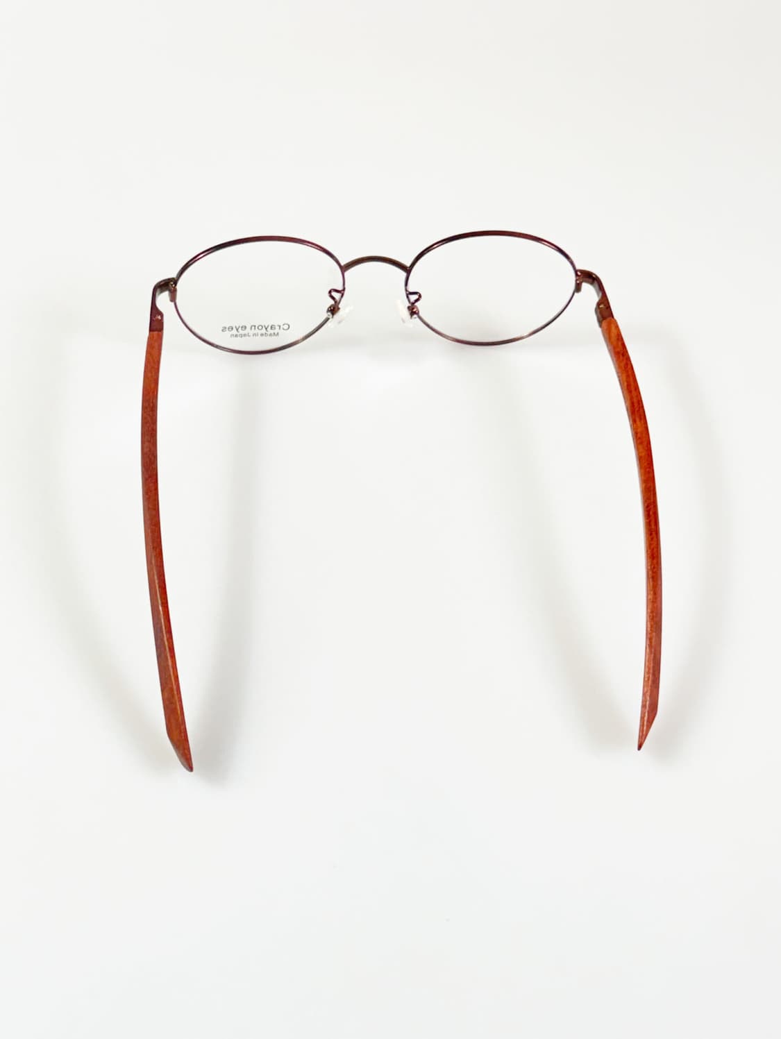 일본제 CRAYON EYES 우드템플 슬림 라운드 빈티지 안경 상품이미지6