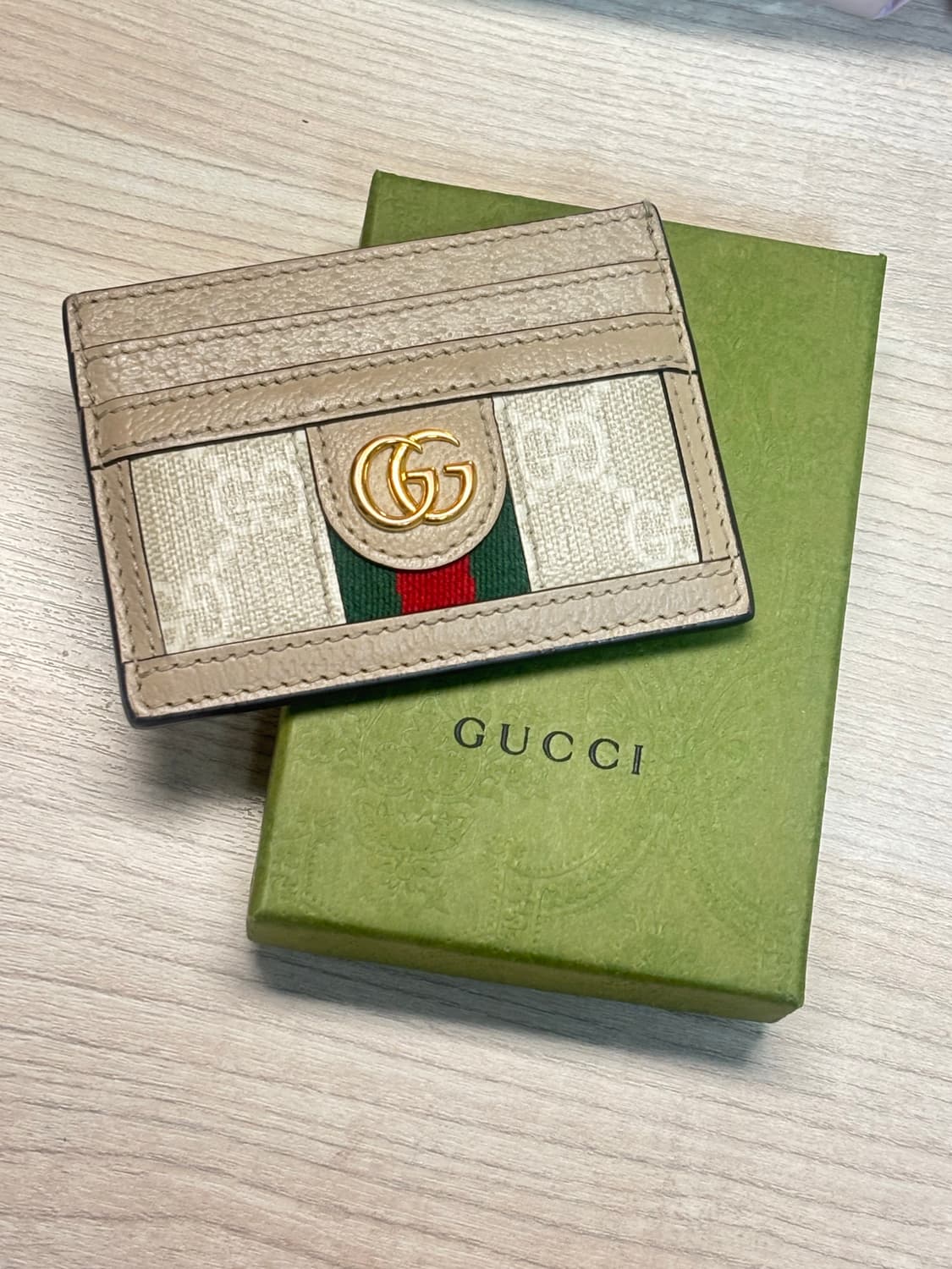 구찌 카드케이스 카드지갑 베이지 화이트 상품이미지1