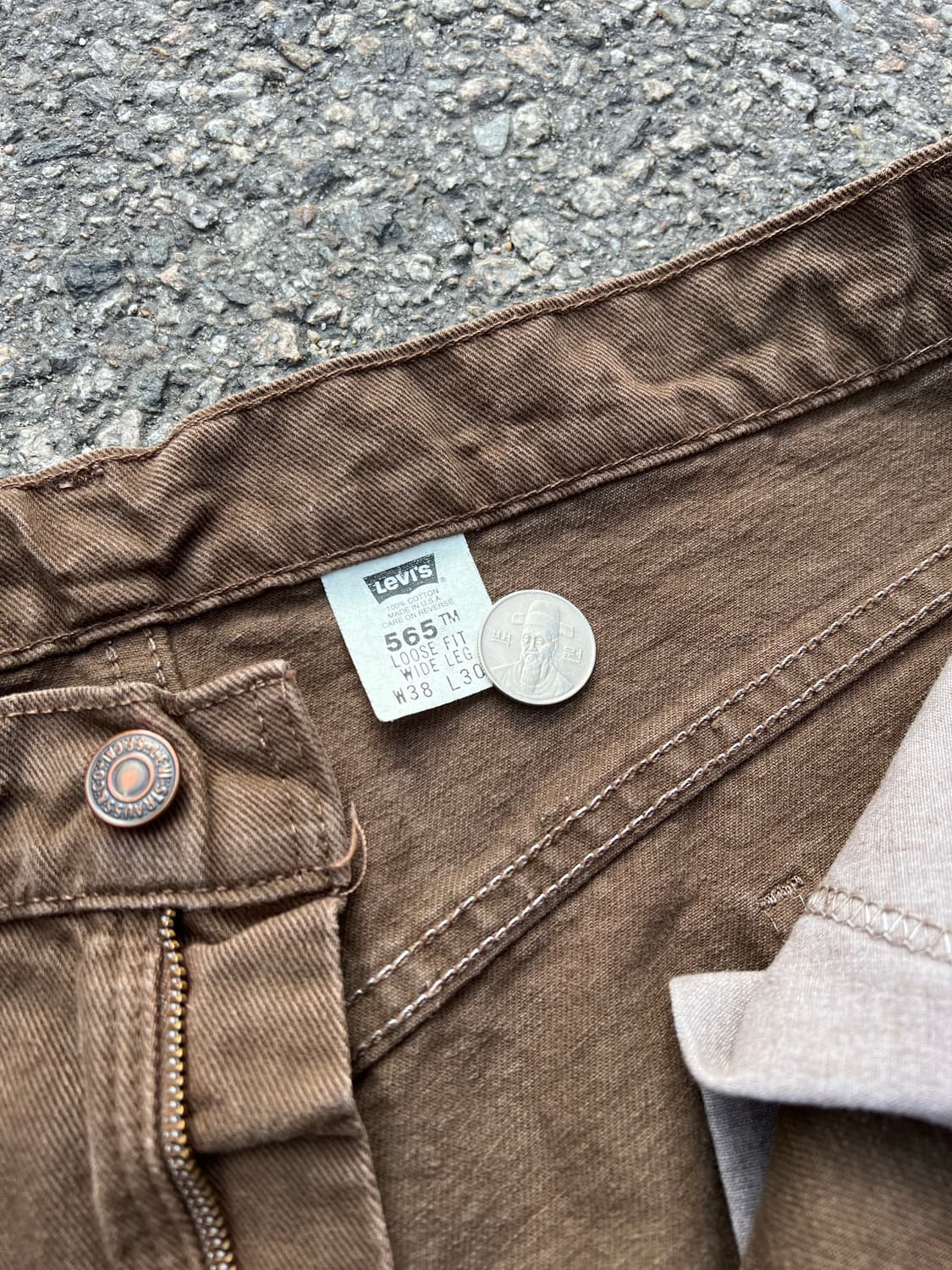🇺🇸 90s 리바이스 565 루즈핏 와이드레그 브라운 38-30 상품이미지2