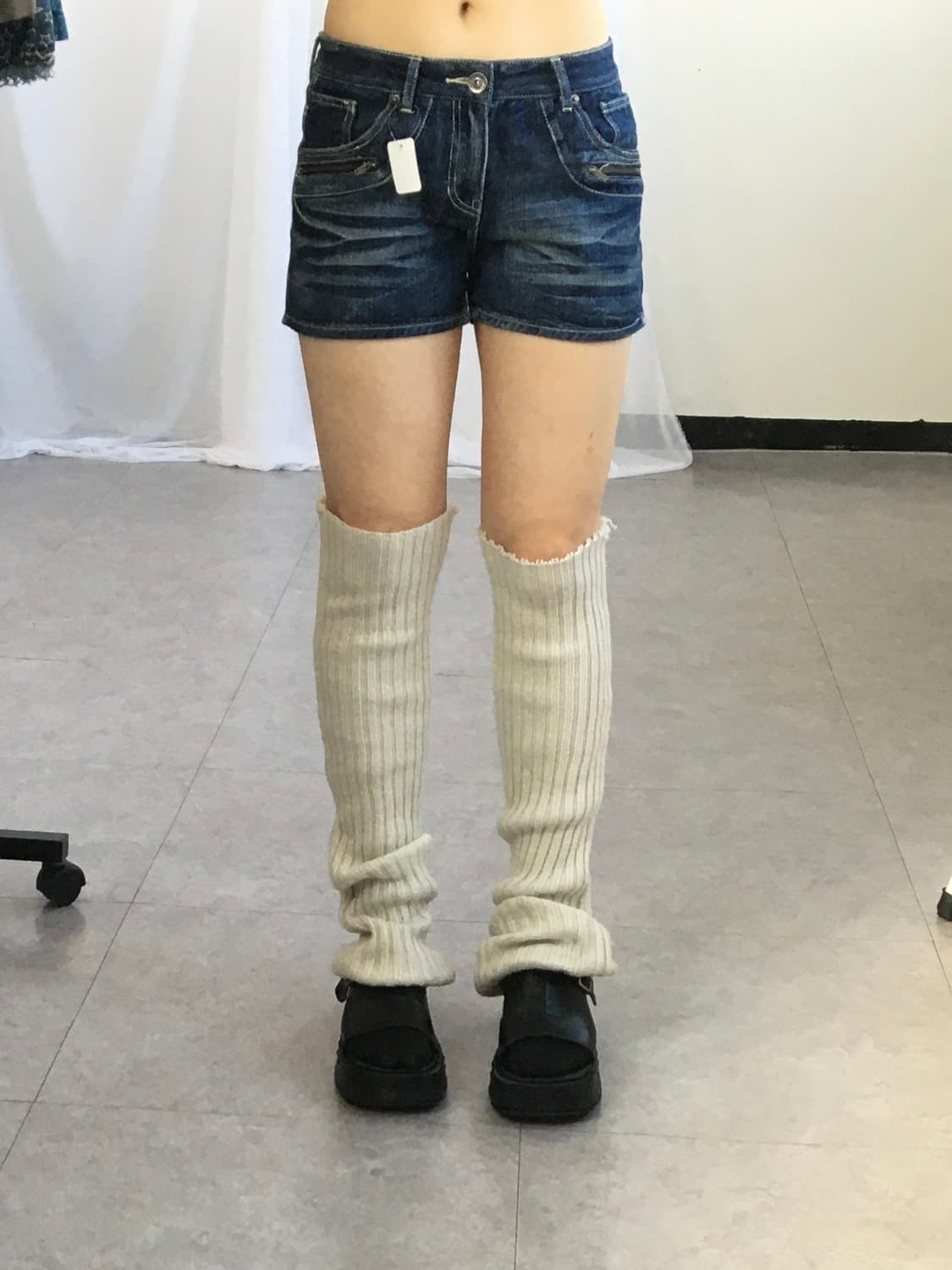 Washing denim short 상품이미지1