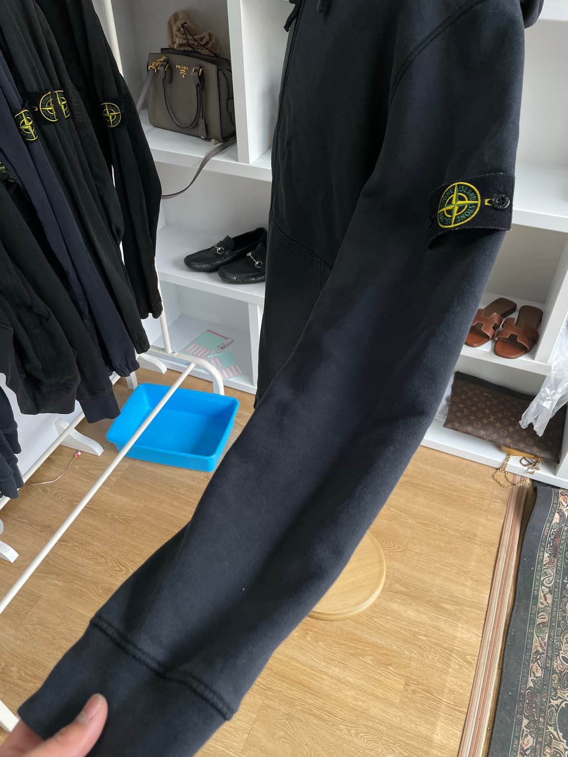 [새상품급,3XL] 스톤아일랜드 블랙 후드집업 상품이미지3