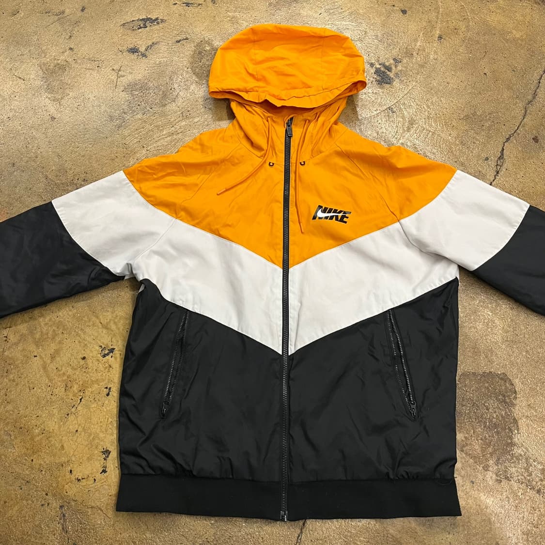 [정품/L] 나이키 후드 바람막이 오렌지 블랙 화이트 b8 상품이미지3