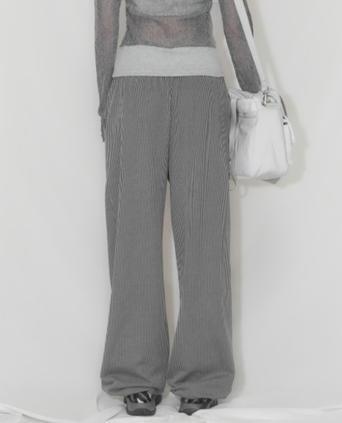 탠스댄스 (파히섬) Stripe easy pants_black 상품이미지3