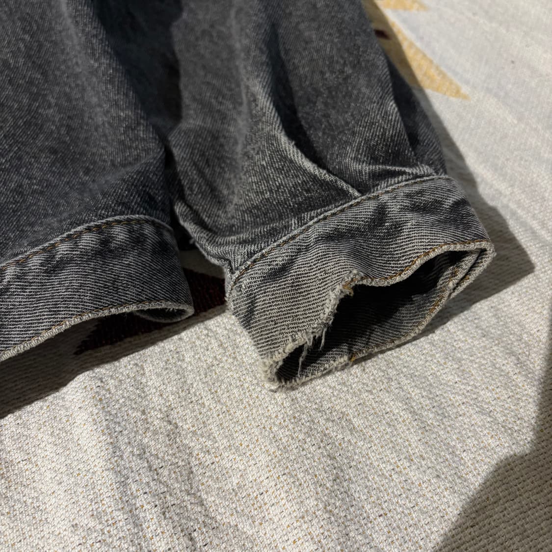 Vtg Lee Black Denim Jacket   상품이미지4