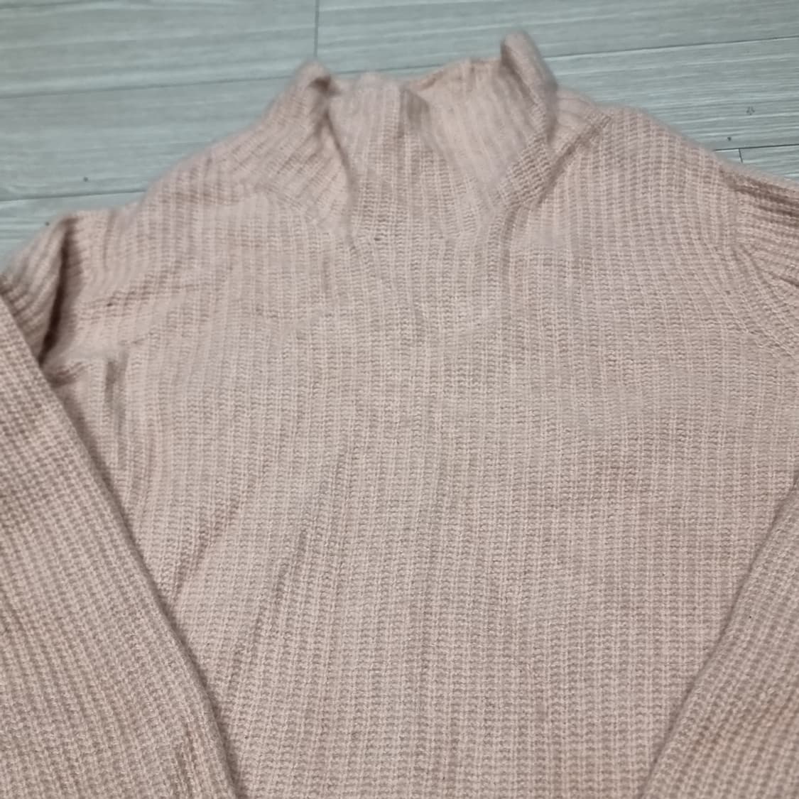 셀럽 핑크색 목폴라 니트(90) 상품이미지2