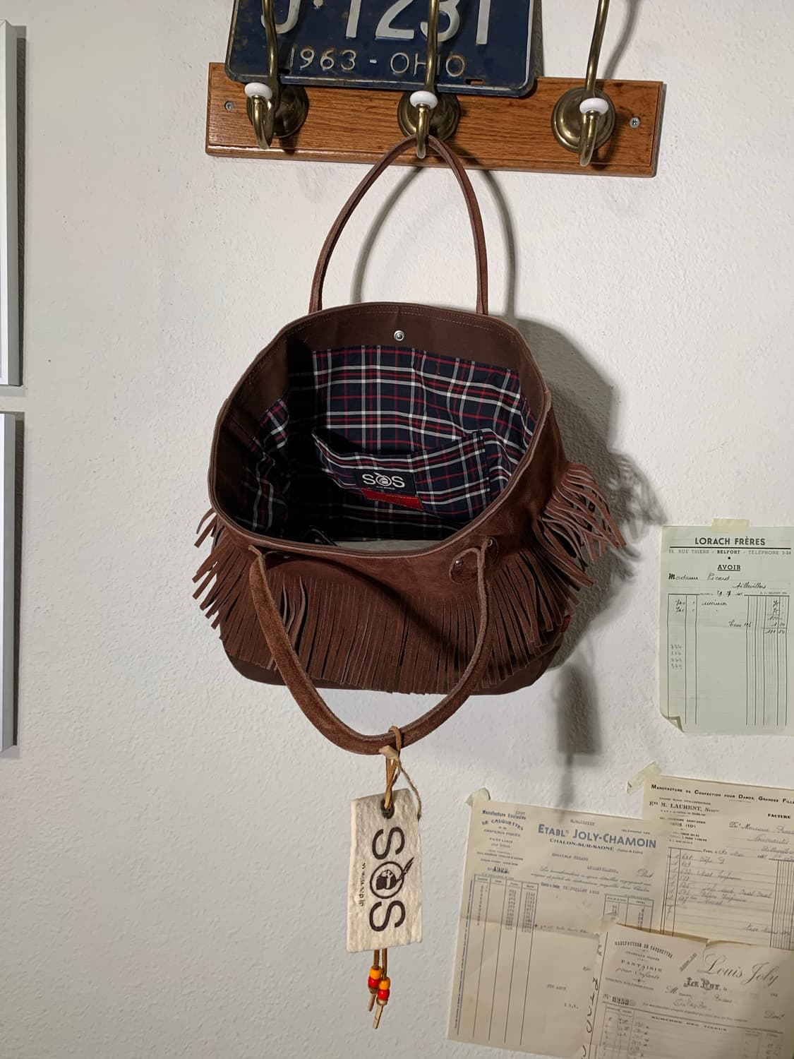 인디언모터사이클 프린지 비즈 스웨이드 숄더백 상품이미지3