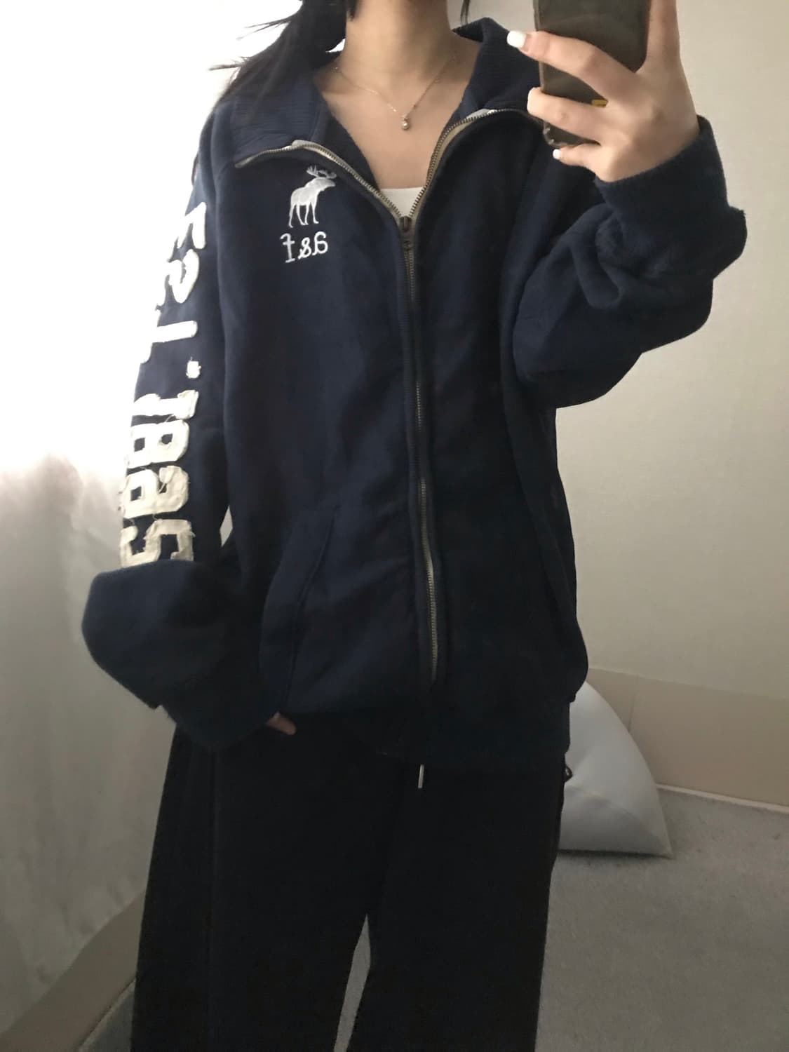 아베크롬비 네이비 사이드 스티치 면집업 상품이미지6