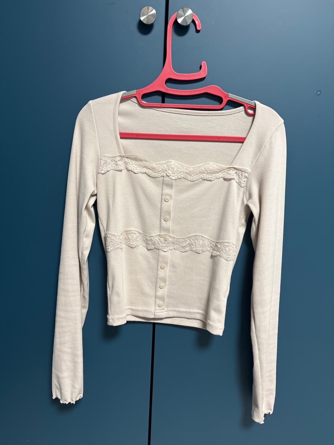 제니오 벨 레이스 가디건 핑크베이지 상품이미지4