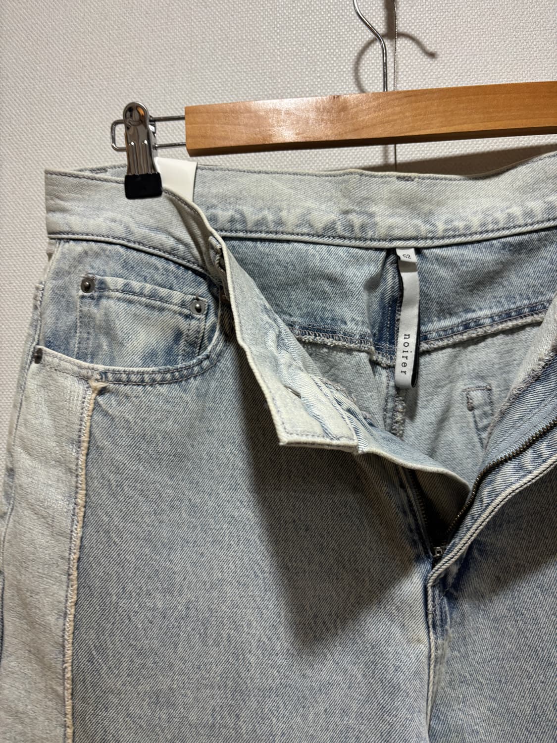 택포/52/S급) 노이어 로우컷 리워크 와이드 데님 팬츠 상품이미지5