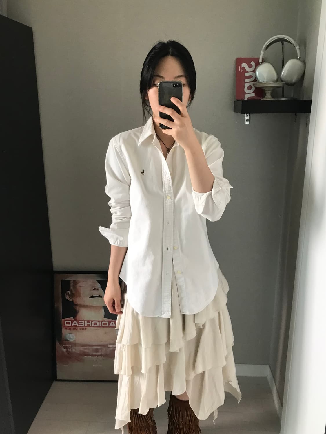 폴로 랄프로렌 포니로고 화이트 코튼 셔츠 상품이미지4