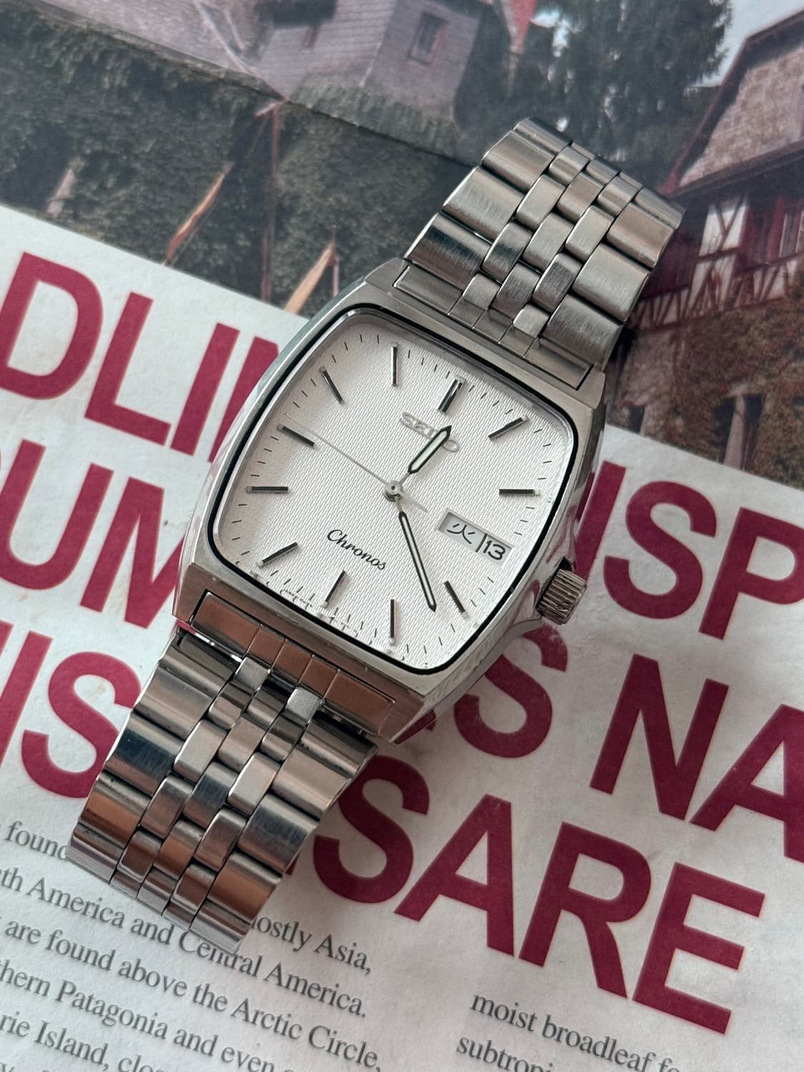 세이코 Seiko 쿼츠 크로노스 스퀘어 데이데이트  상품이미지1