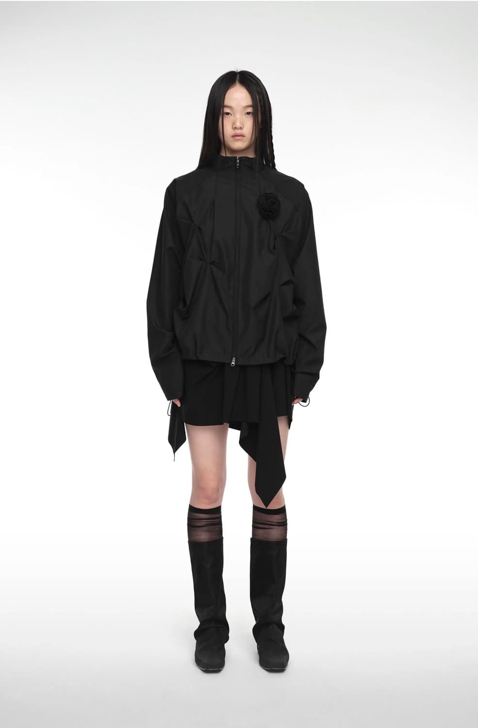 Nache Pintuck wind breaker UNISEX BK 상품이미지3