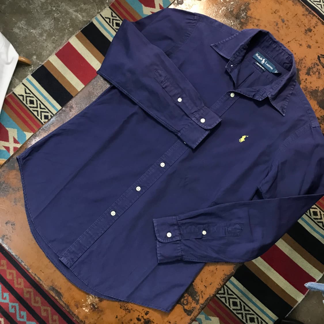 폴로랄프로렌 라이트 네이비 코튼 셔츠 남성 102 여성 루즈핏 상품이미지2