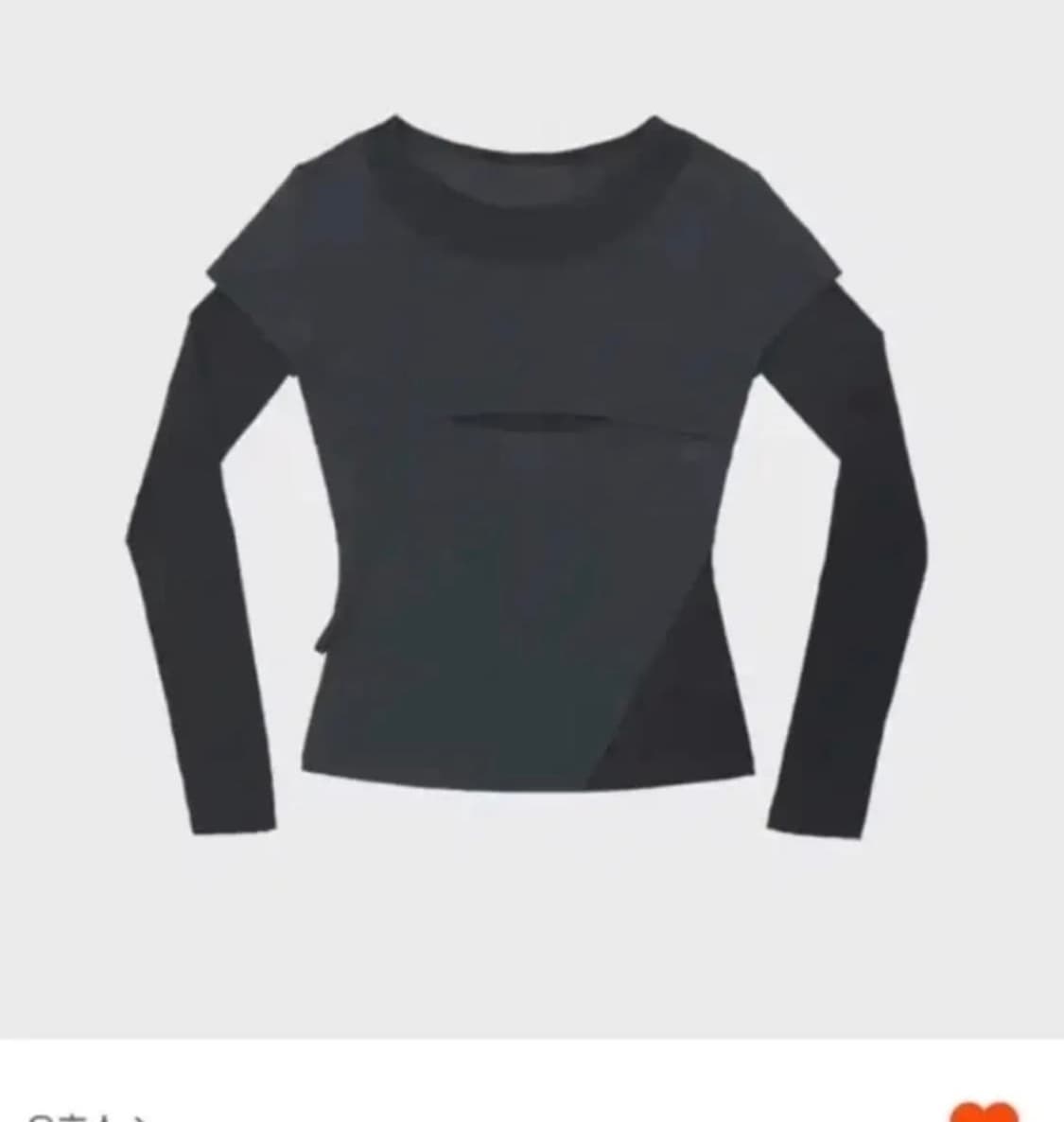 오호스 ojos 레이어드 숄더 스트랩 롱슬리브 차콜 상품이미지1