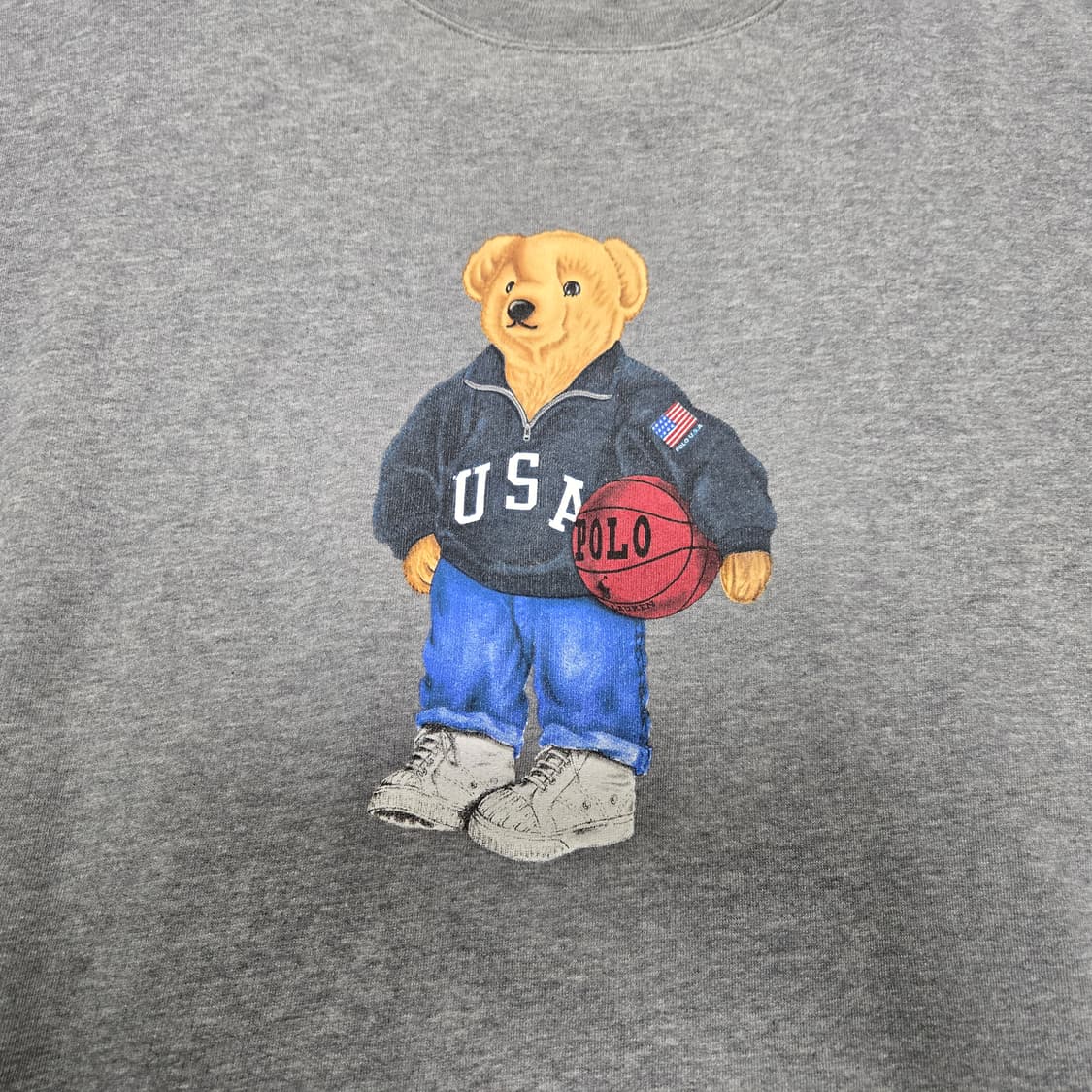 S 폴로랄프로렌 90s USA 폴로베어 스웻셔츠 맨투맨 그레이 상품이미지2