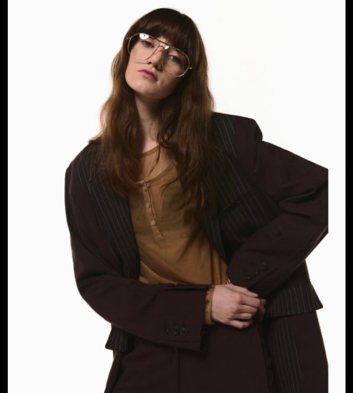 새상품 current 커렌트 콘트라스트 컷오프 대디 블레이저 상품이미지1