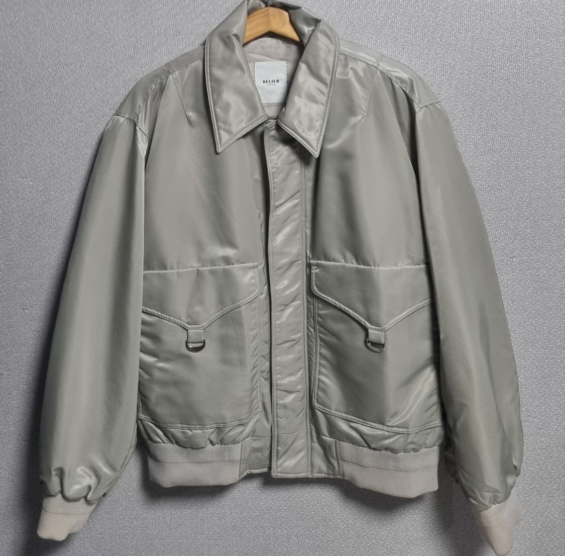 실측 XL (105) 벨리에 베이지 헤비 봄버자켓 상품이미지1