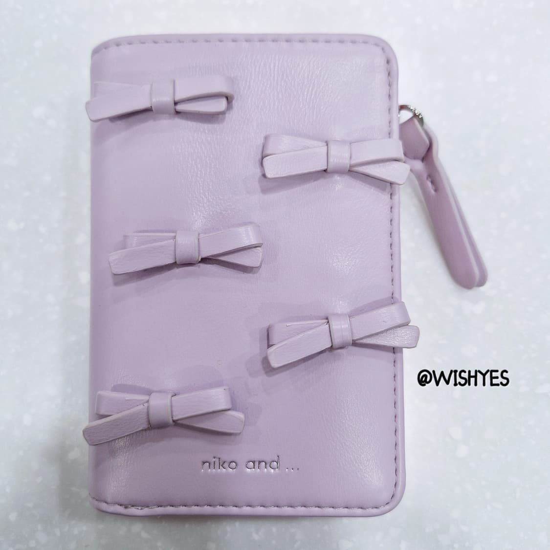 니코앤드 가죽 반지갑 리본 디테일 연보라 핑크 퍼플 상품이미지1