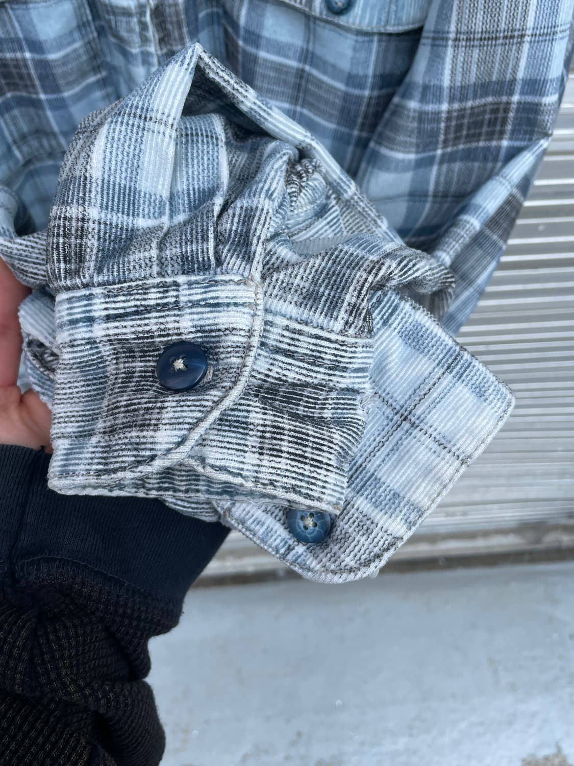 90s Billabong corduroy plaid sky blue 상품이미지9