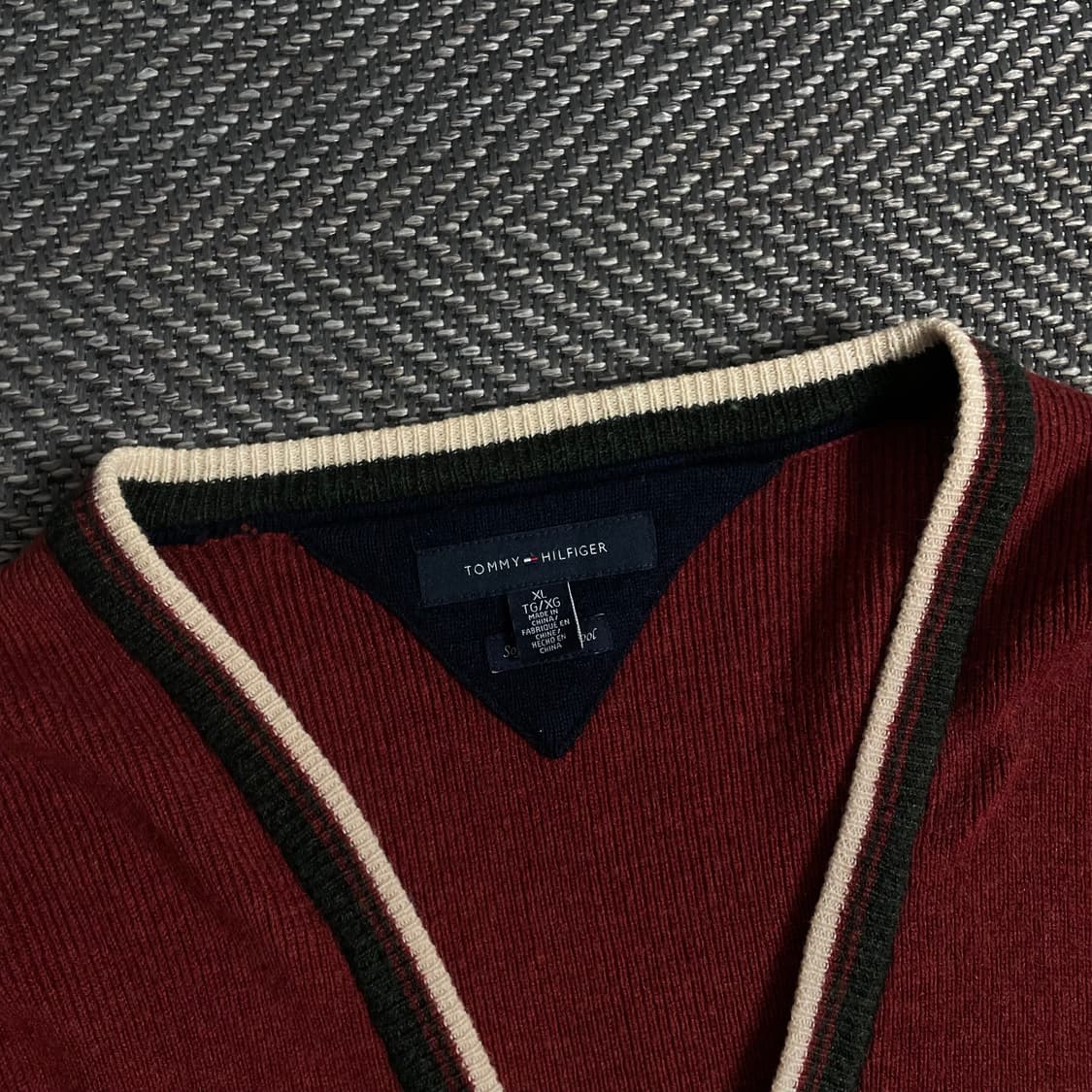 타미힐피거 버건디 램스울 가디건y 3841 상품이미지6