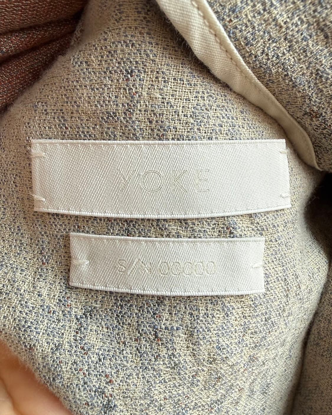 요크 베이지 자카드 볼 칼라 코트 상품이미지8