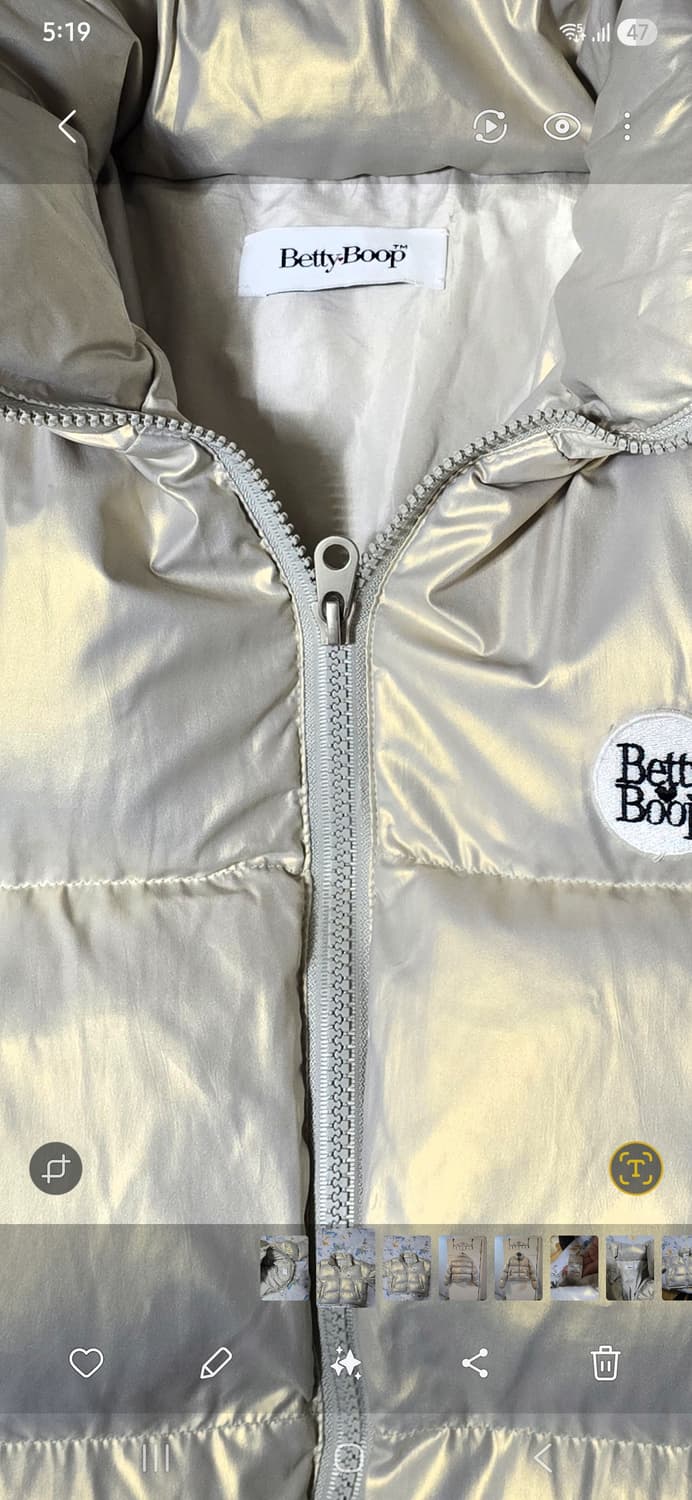 베티붑 패딩 점퍼 은색 F 상품이미지3